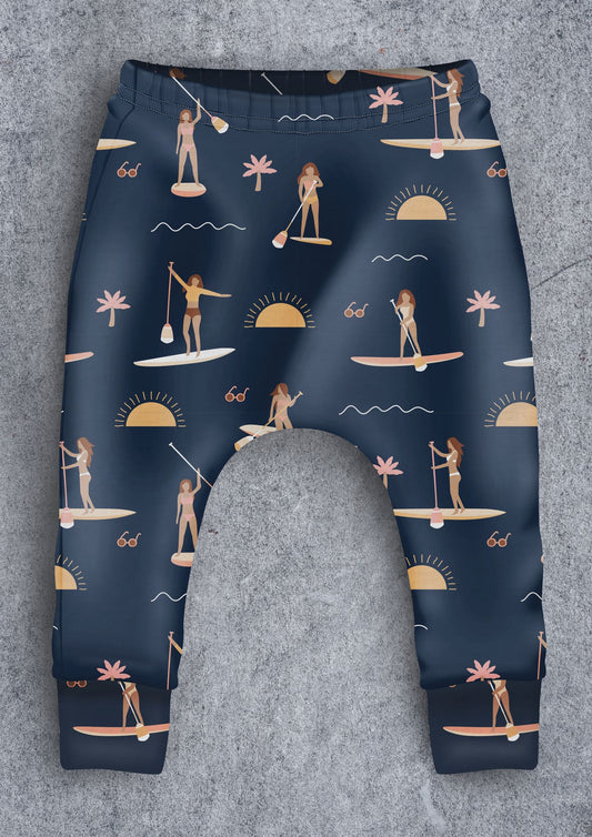Navy Paddleboard Children's Cotton Jersey Leggings