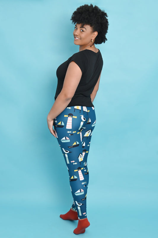 Beach Huts & Seagulls Women's Activewear Leggings