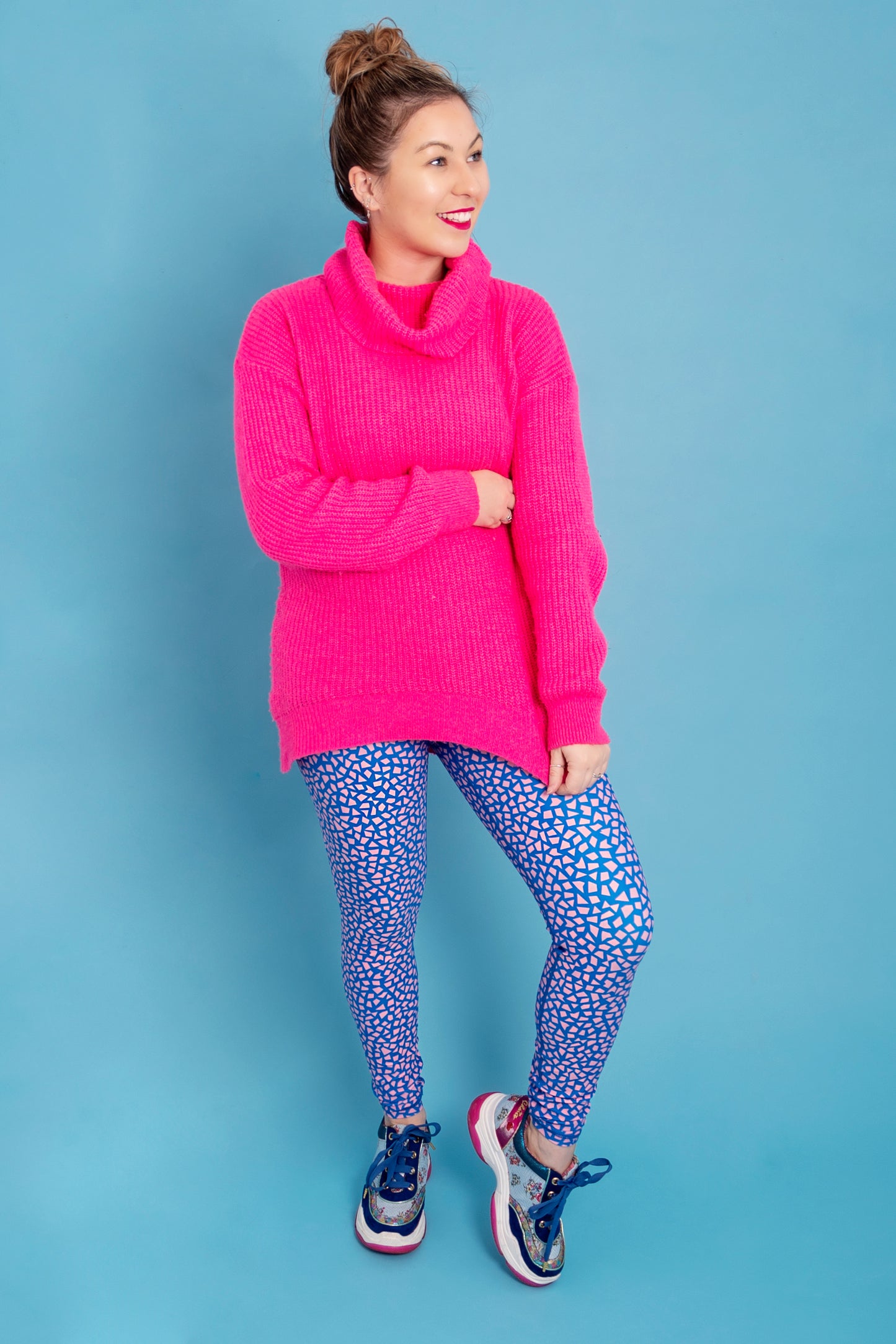 Pink/Blue Terrazzo Women’s Activewear Leggings