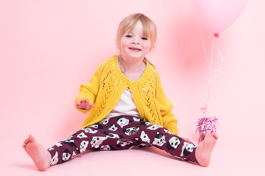 Burgundy Dogs Children's Cotton Jersey Leggings