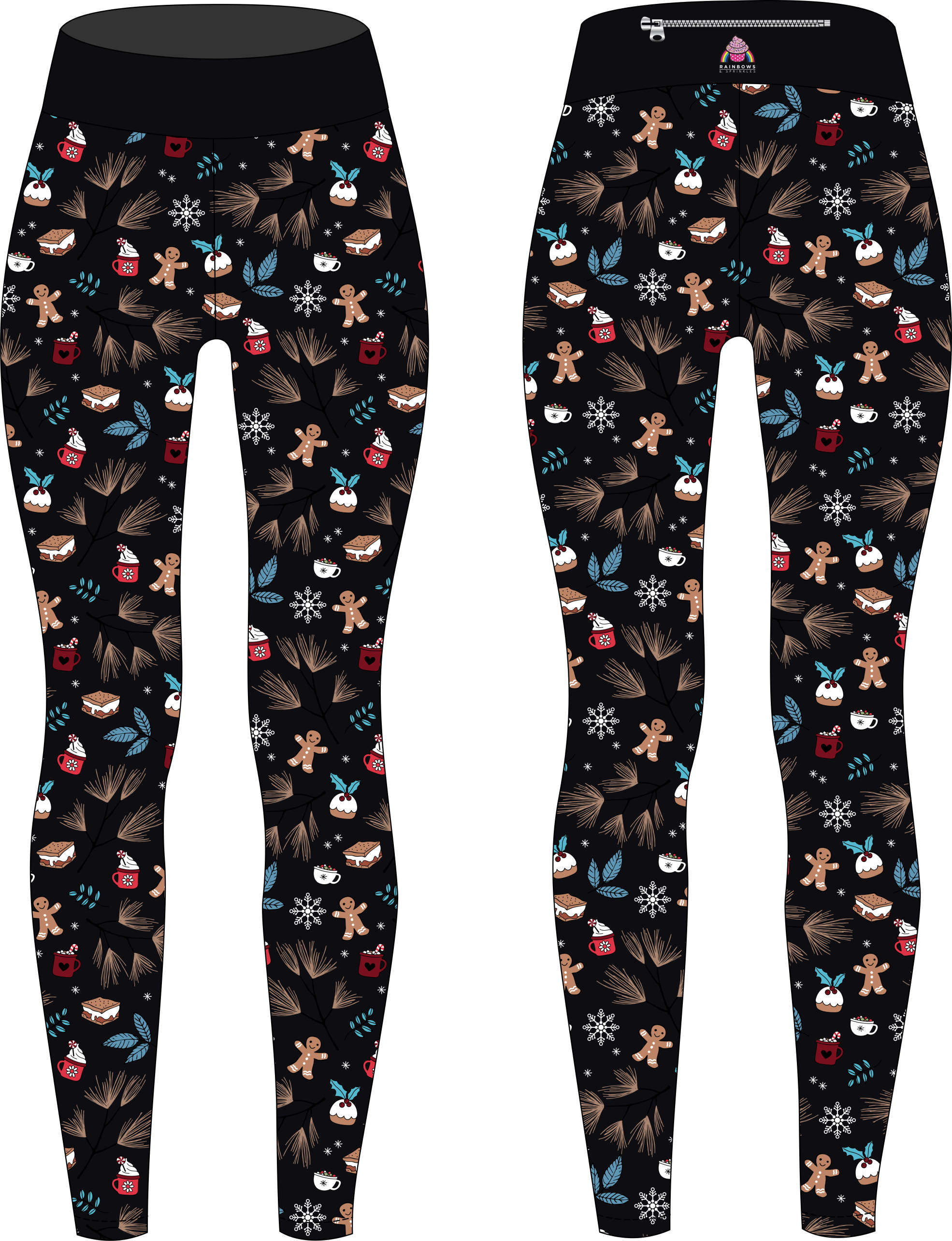 Christmas Treats Children s Active Leggings Rainbows Sprinkles