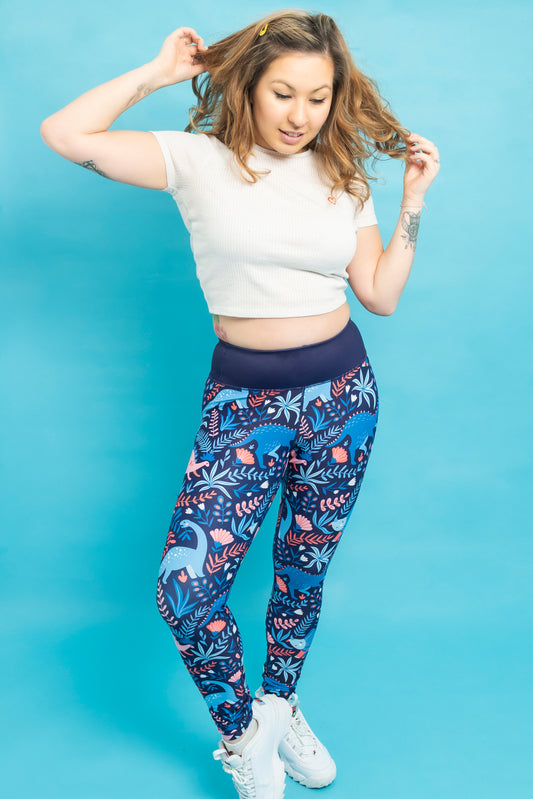 Navy Dinosaur Women’s Activewear Leggings