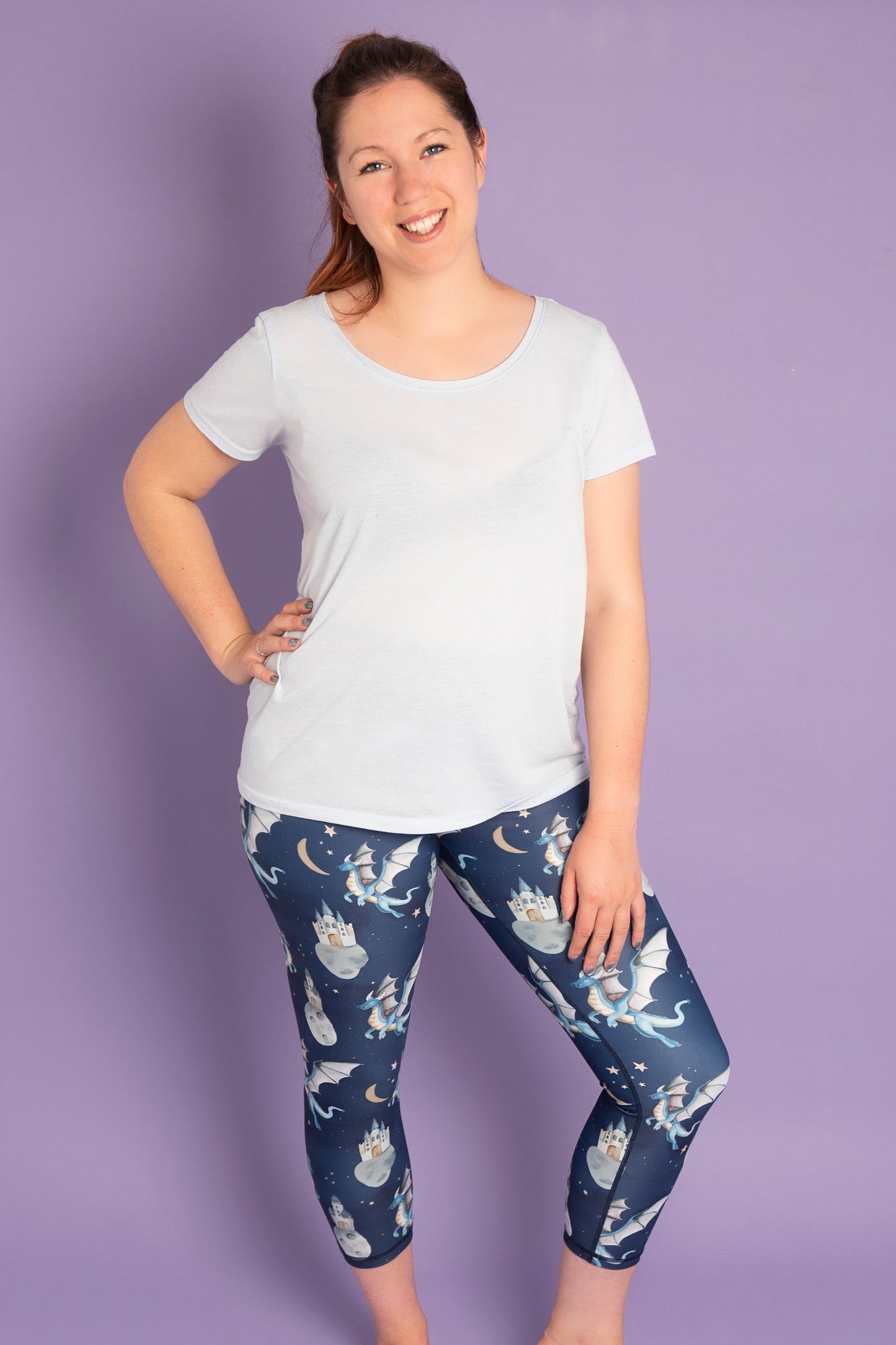 Last Chance - Dragon Women's Activewear Leggings - Size 4-6 - Waistband Pocket - Tall 33" Legging Length