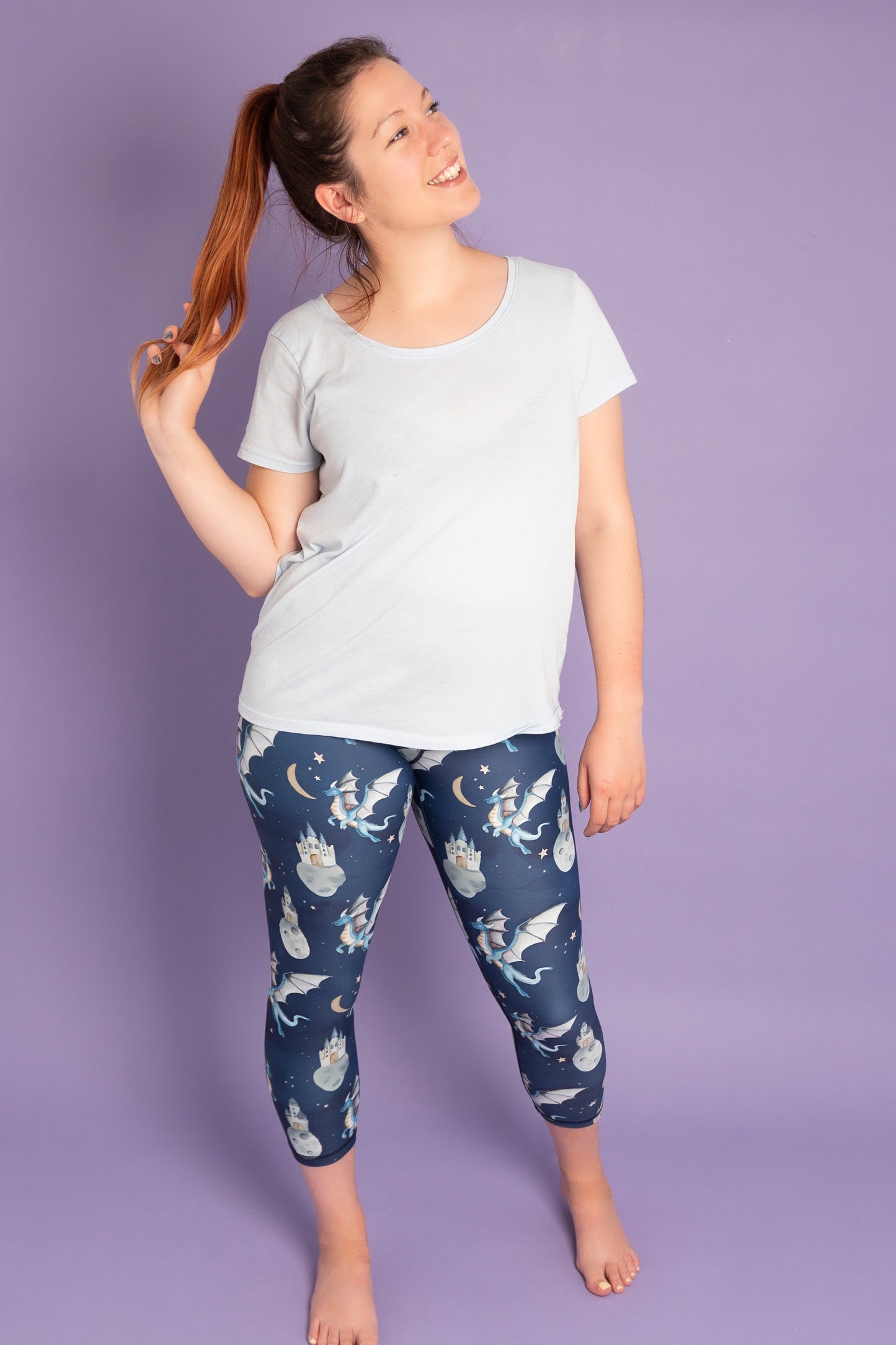 Last Chance - Dragon Women's Activewear Leggings - Size 4-6 - Waistband Pocket - Tall 33" Legging Length