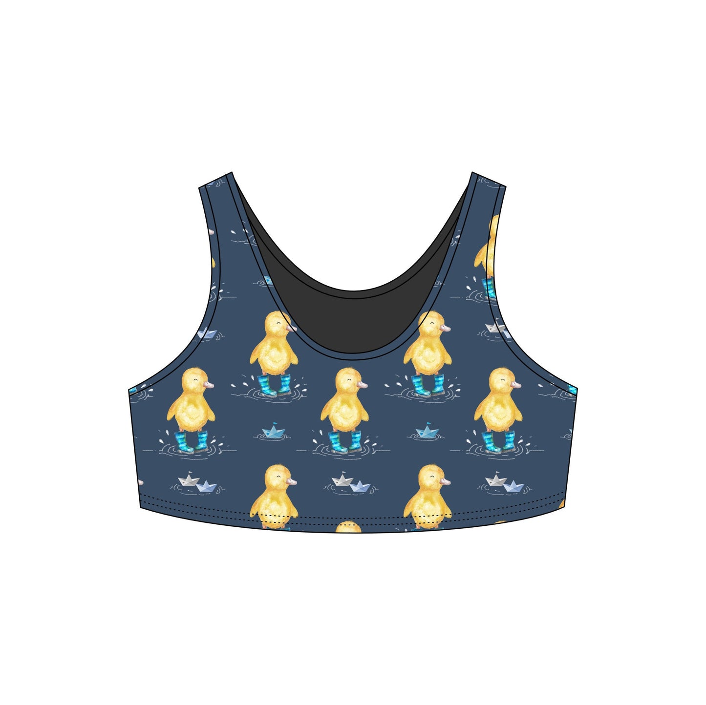 Ducklings in Wellies Sports Bra