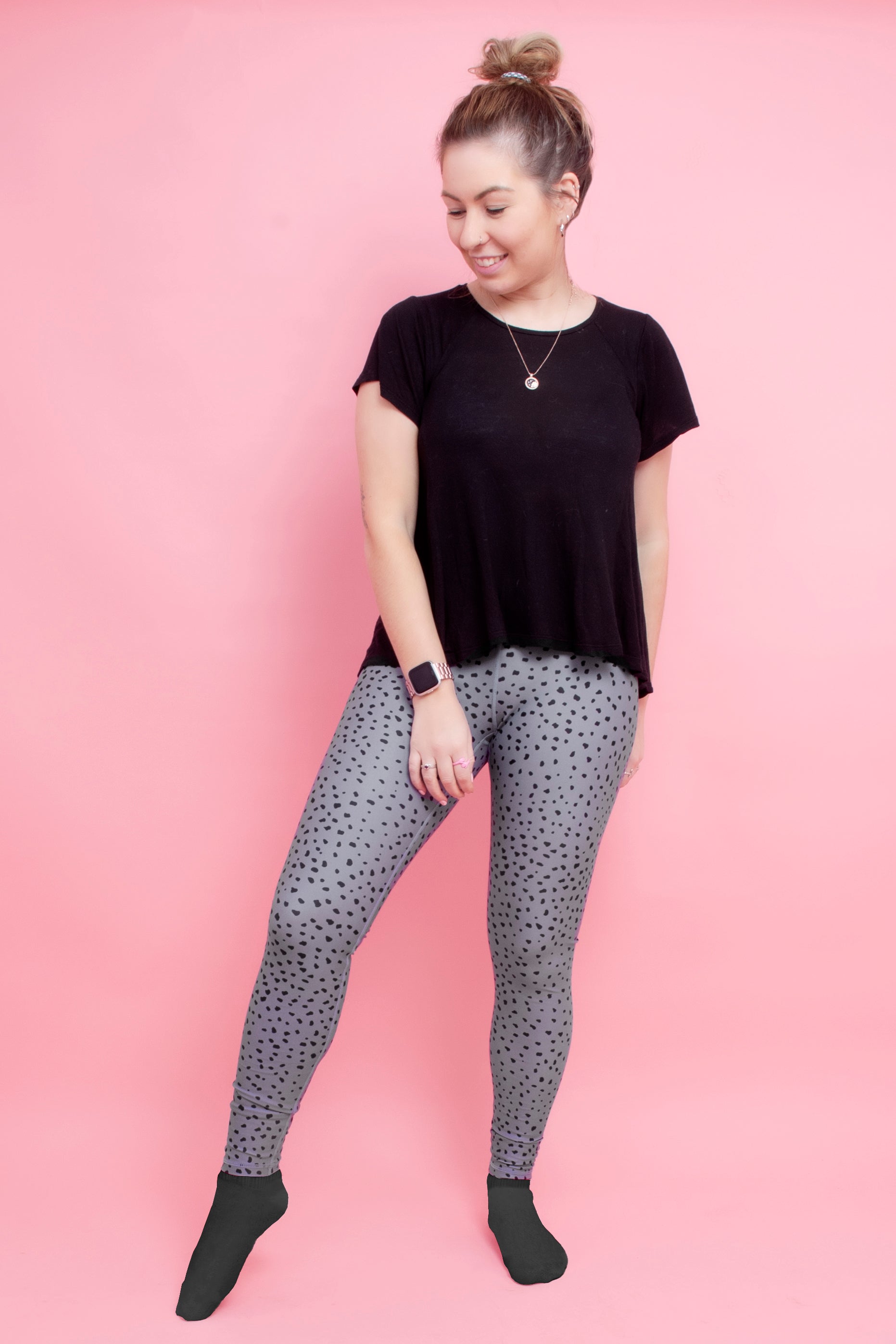 Grey Spots Women's Activewear Leggings