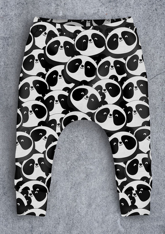 Monochrome Panda Children's Cotton Jersey Leggings