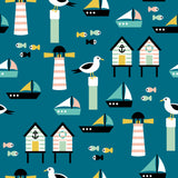 Beach Huts & Seagull Children's Cotton Jersey Leggings