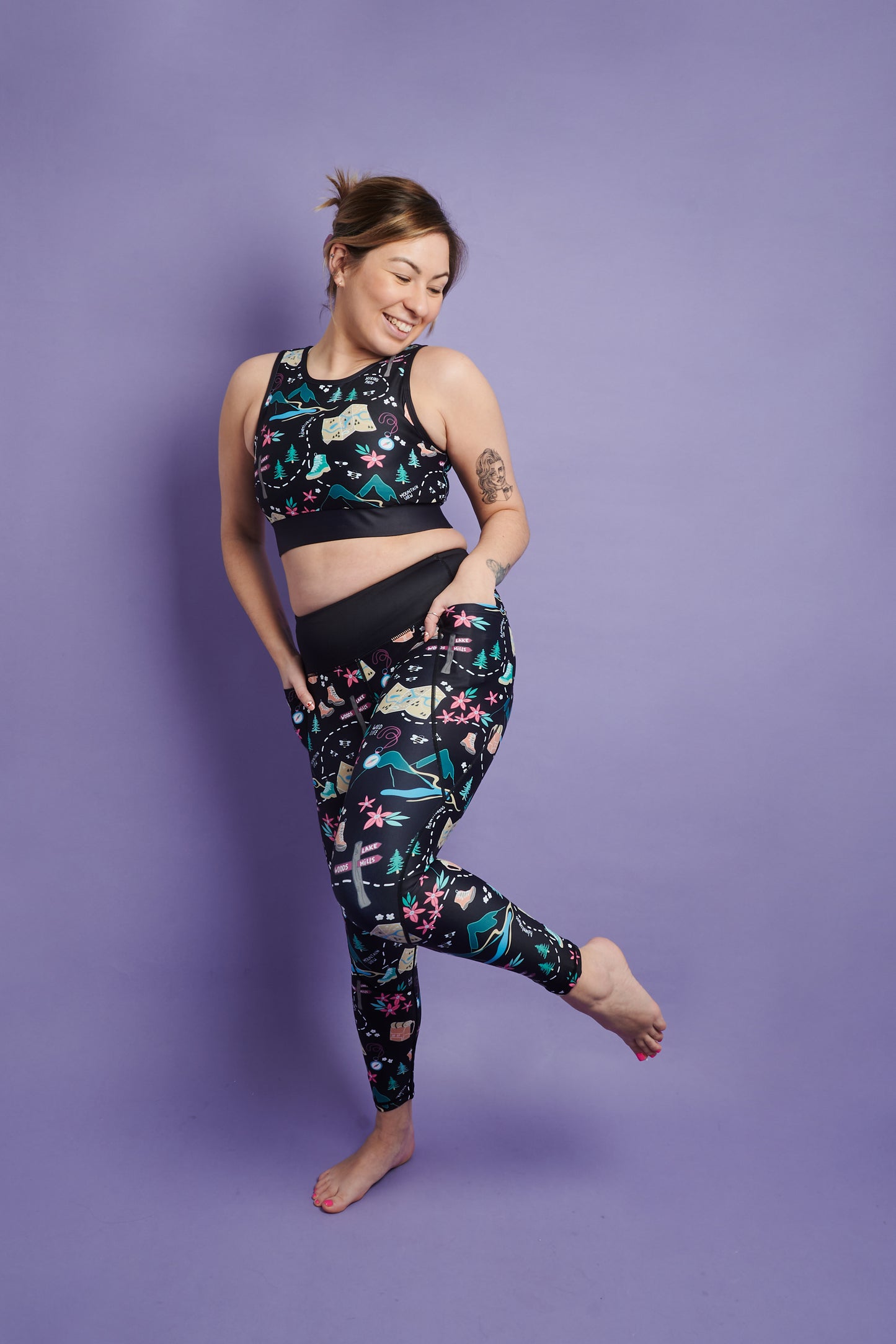 Black Hiking/Walking Women's Activewear Leggings