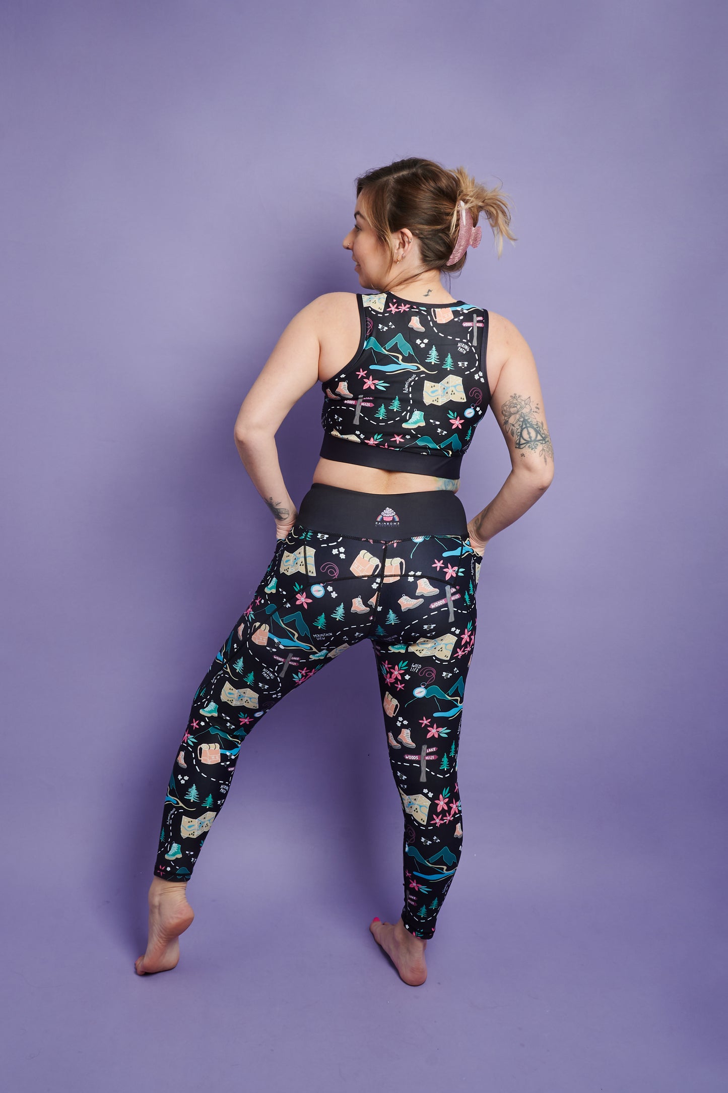 Black Hiking/Walking Women's Activewear Leggings