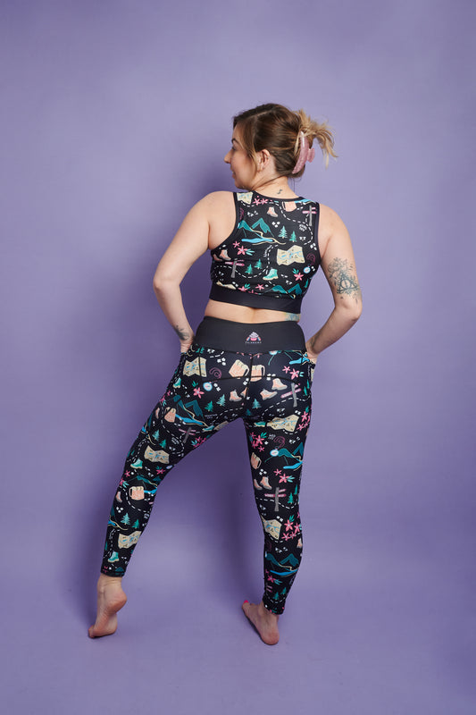 Black Hiking/Walking Women's Activewear Leggings