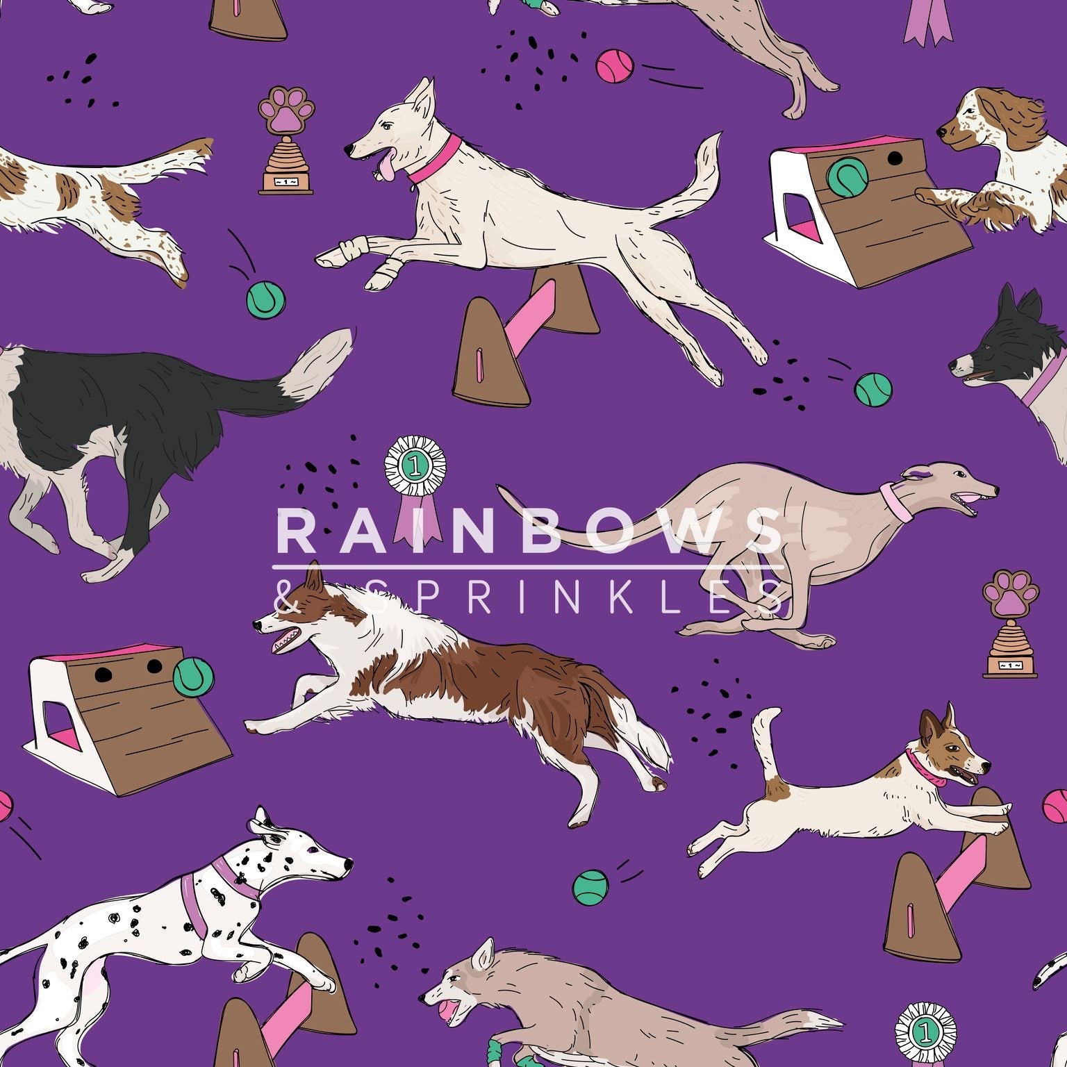Last Chance - Purple Flyball Women's Activewear Leggings