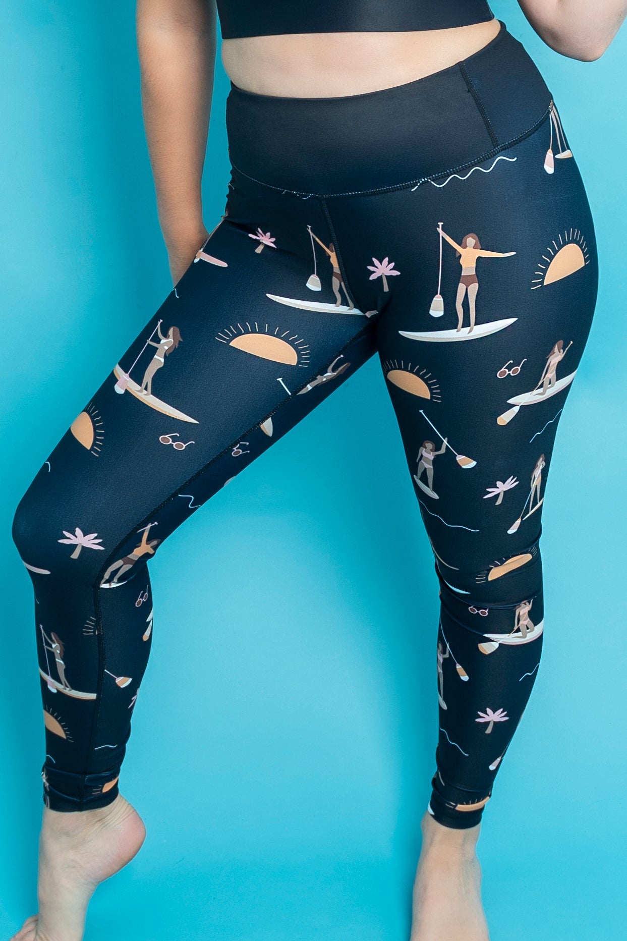 Navy Paddleboard Women's Activewear Leggings