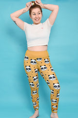 Last Chance - Mustard Panda Women's Activewear Leggings - Size 4-6 Tall