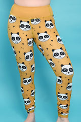 Last Chance - Mustard Panda Women's Activewear Leggings - Size 4-6 Tall