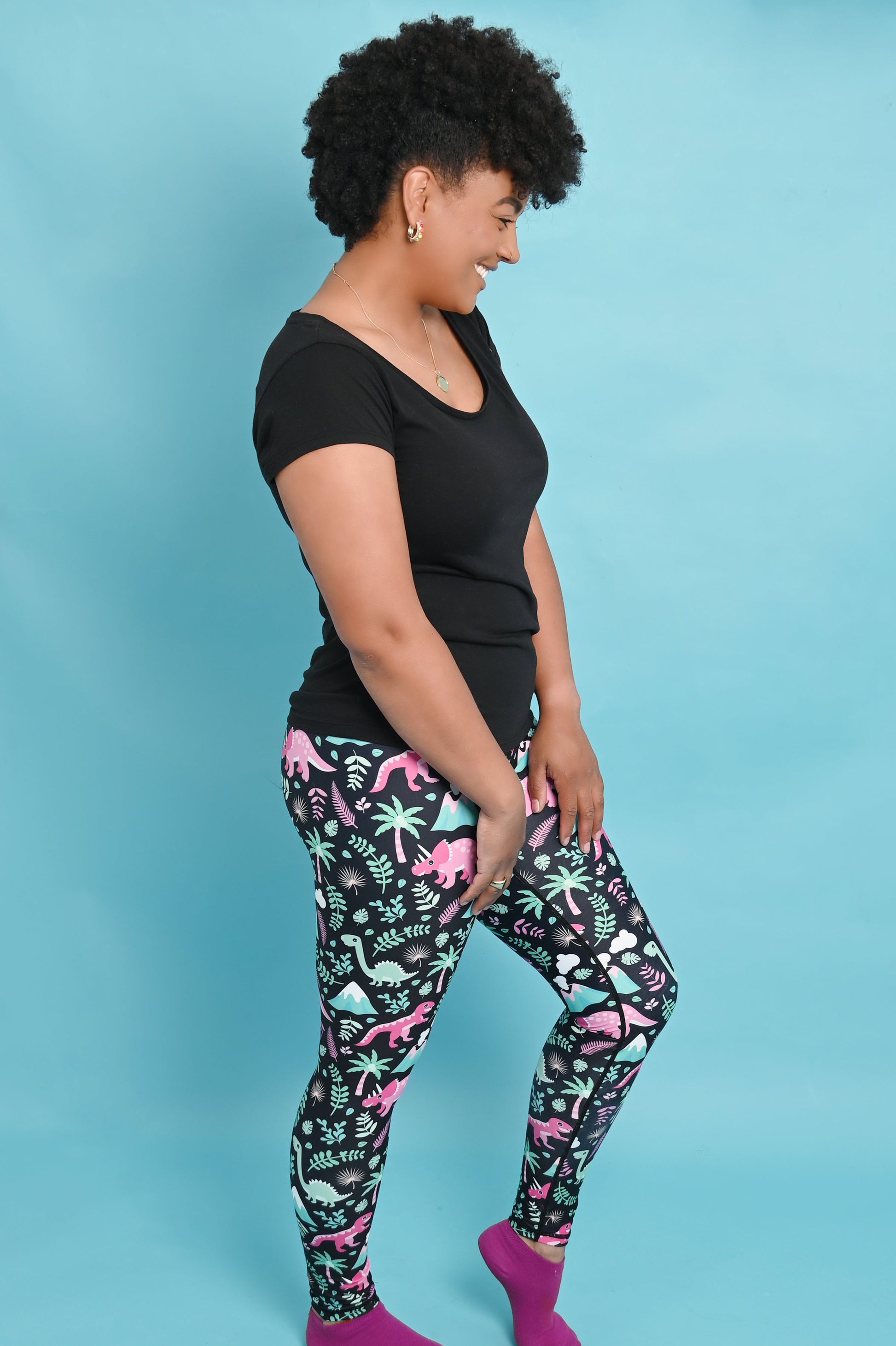 Women's Black Buttery Soft Yoga Waistband Leggings -  UK