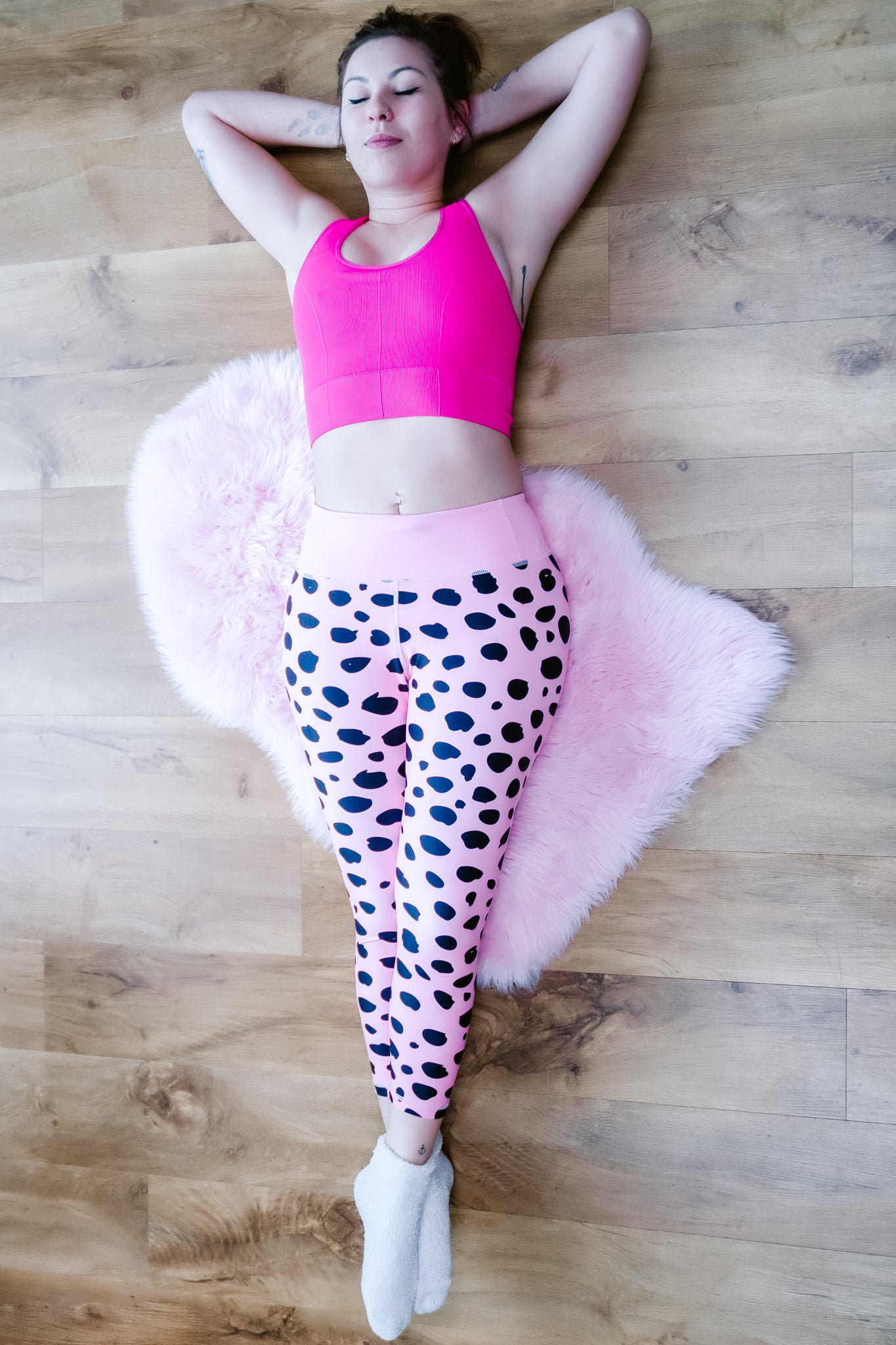 Pink Monochrome Women’s Activewear Leggings - Tall 33" inside leg
