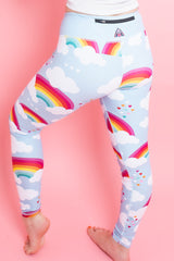 Love & Rainbows Sky Blue Women's Activewear Leggings