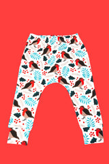 White Robin Children's Cotton Jersey Leggings