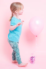 Turquoise Ocean Children's Cotton Jersey Leggings