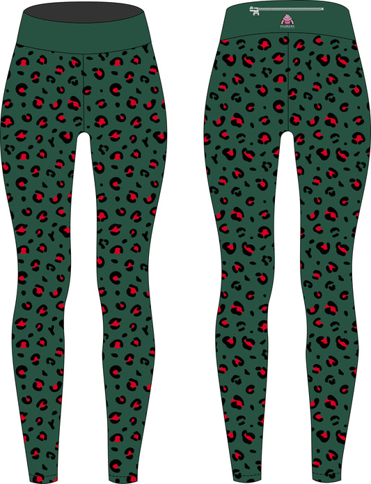 Festive Leopard Women's Activewear Leggings