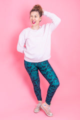 Last Chance - Teal Dogs Women’s Activewear Leggings - Size 4-6 Capri