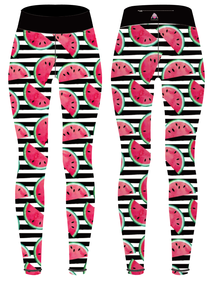 Watermelon Stripes Women's Activewear Leggings
