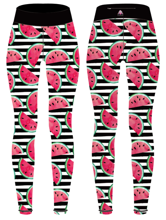 Watermelon Stripes Women's Activewear Leggings