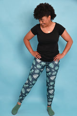 Dino & Monstera Leaf Women's Activewear Leggings