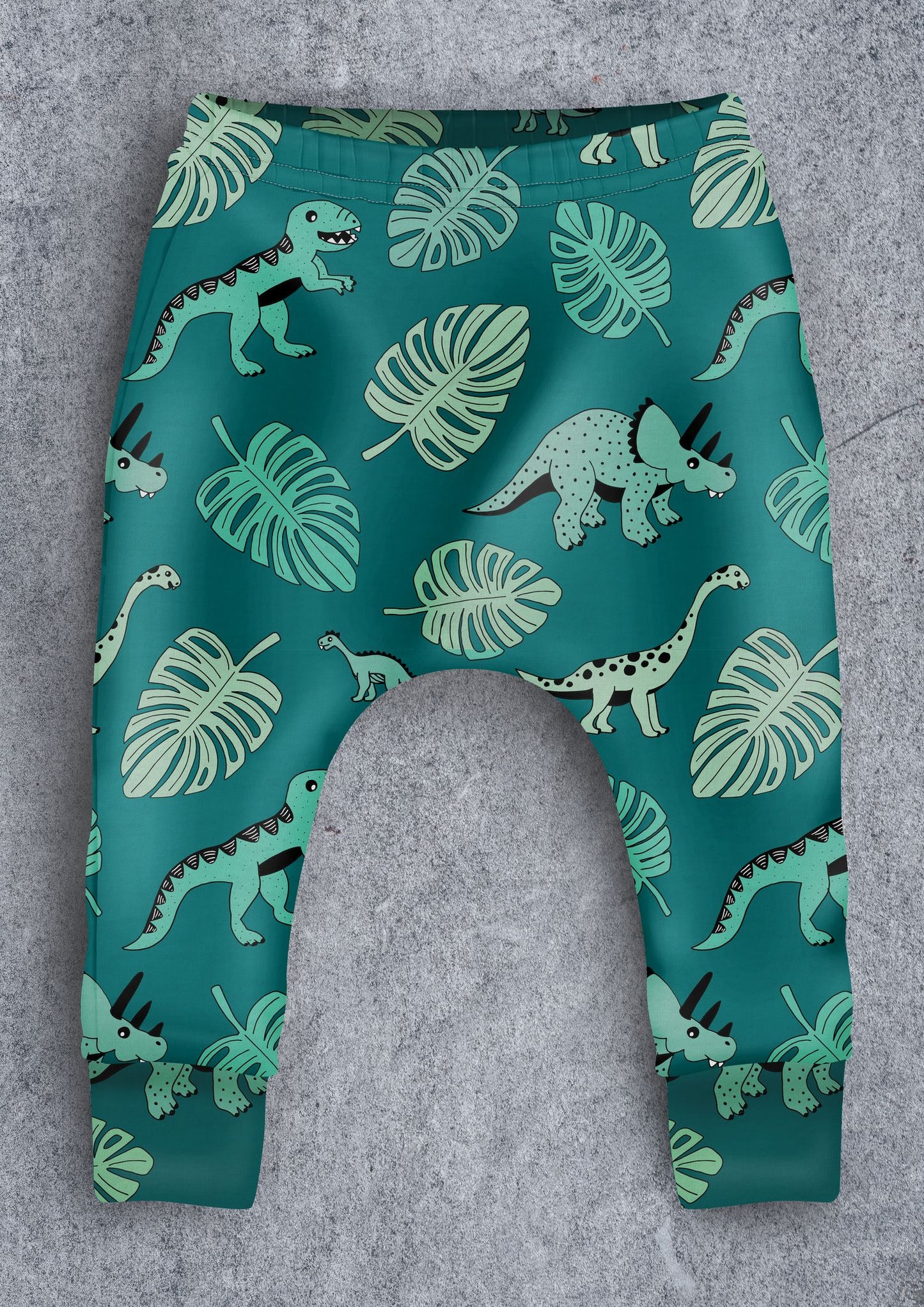 Dino & Monstera Leaf Children's Cotton Jersey Leggings