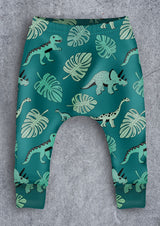 Dino & Monstera Leaf Children's Cotton Jersey Leggings