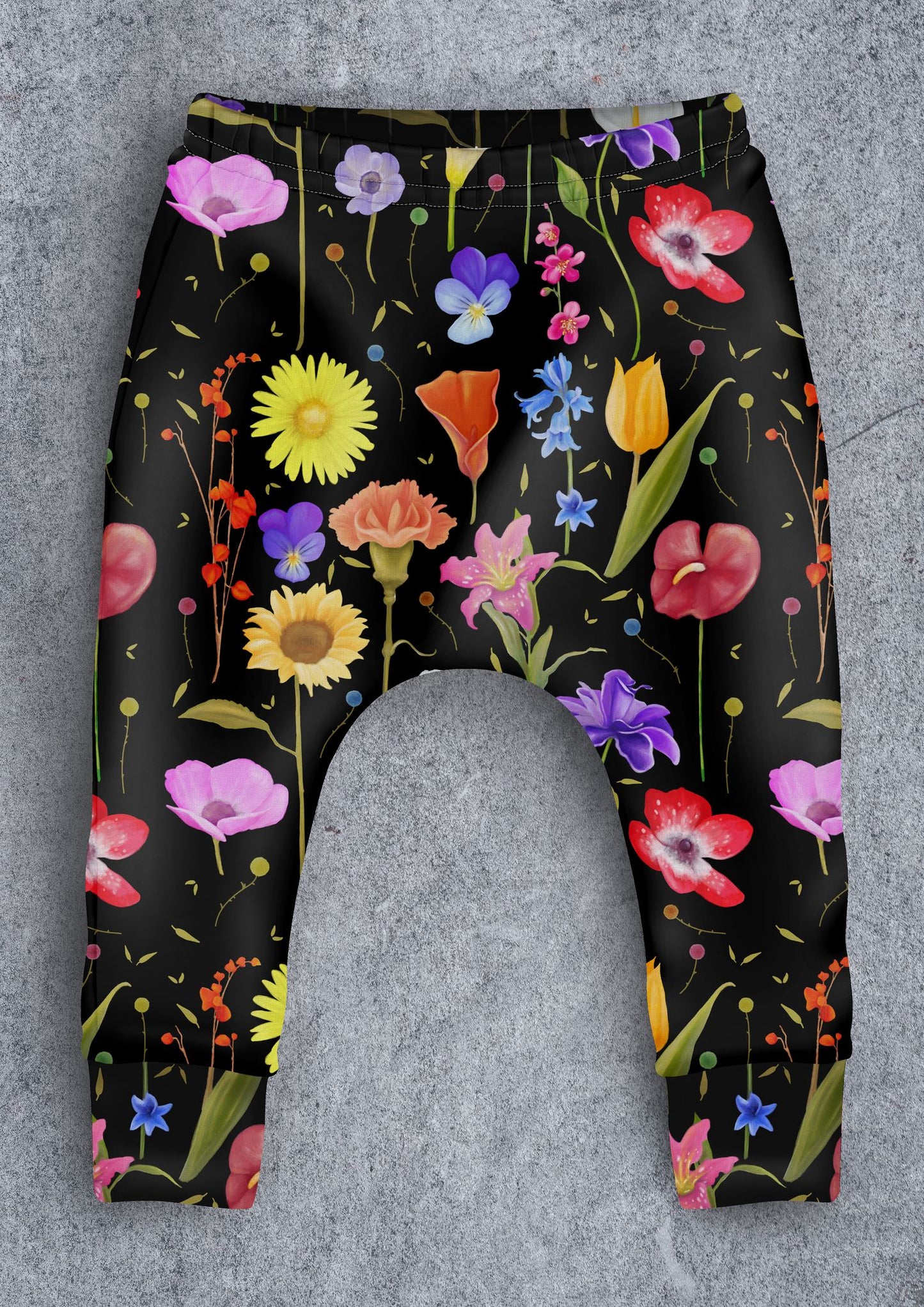 Happy Flowers (without faces) Children's Cotton Jersey Leggings