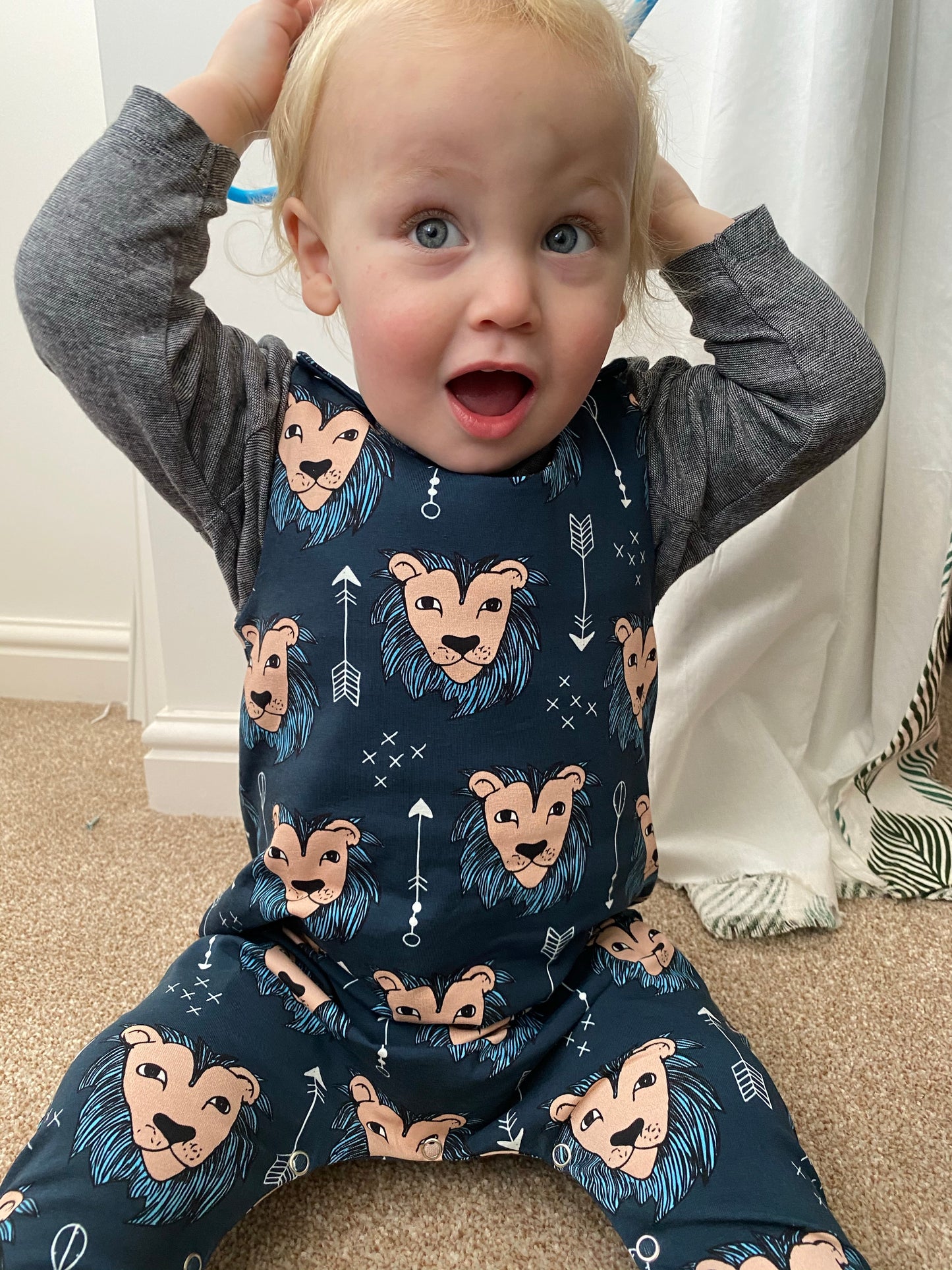 Midnight Lion Dungarees