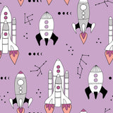 Rockets (Purple) Children's Cotton Jersey Leggings