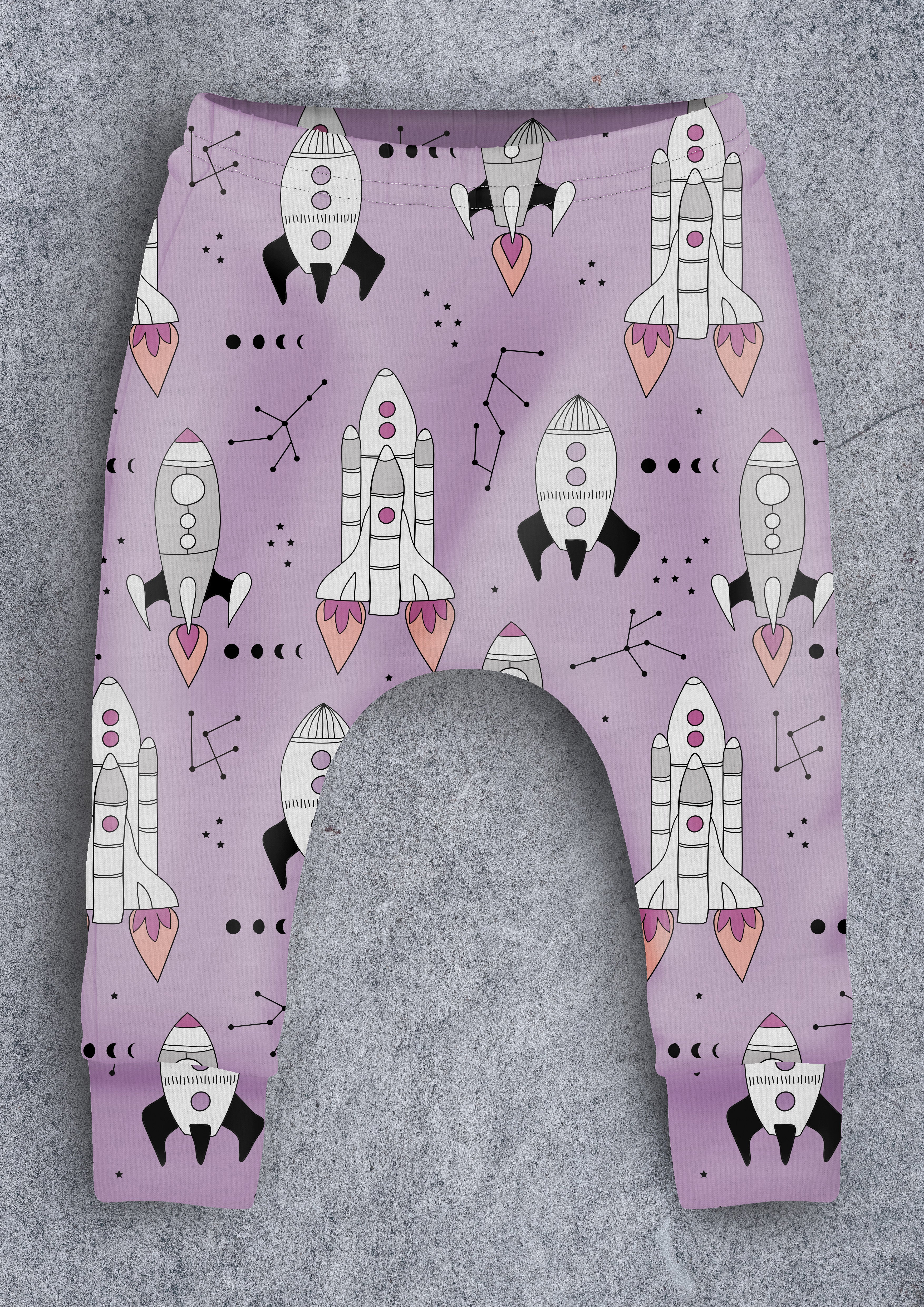 Rockets (Purple) Children's Cotton Jersey Leggings