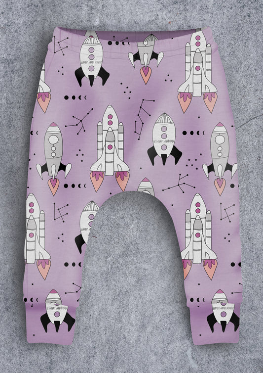 Rockets (purple) Children's Cotton Jersey Leggings