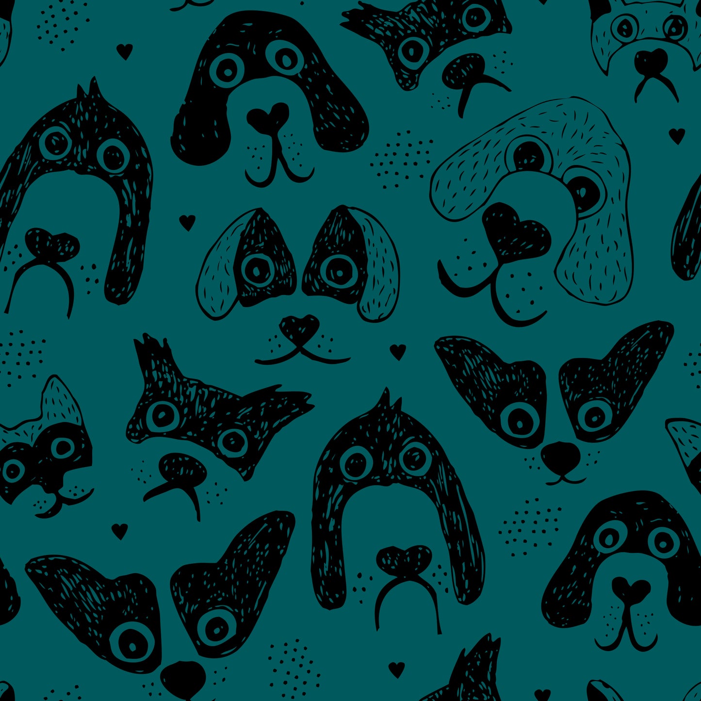Teal Dogs Children's Cotton Jersey Leggings