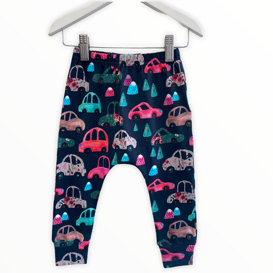 Pink Car Children's Cotton Jersey Leggings