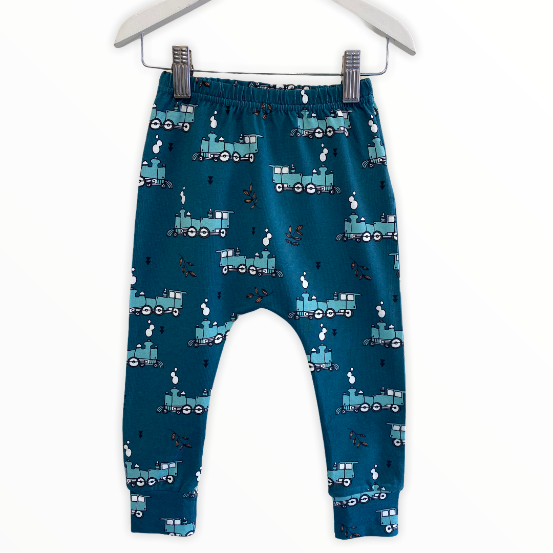 Blue Trains Children's Cotton Jersey Leggings