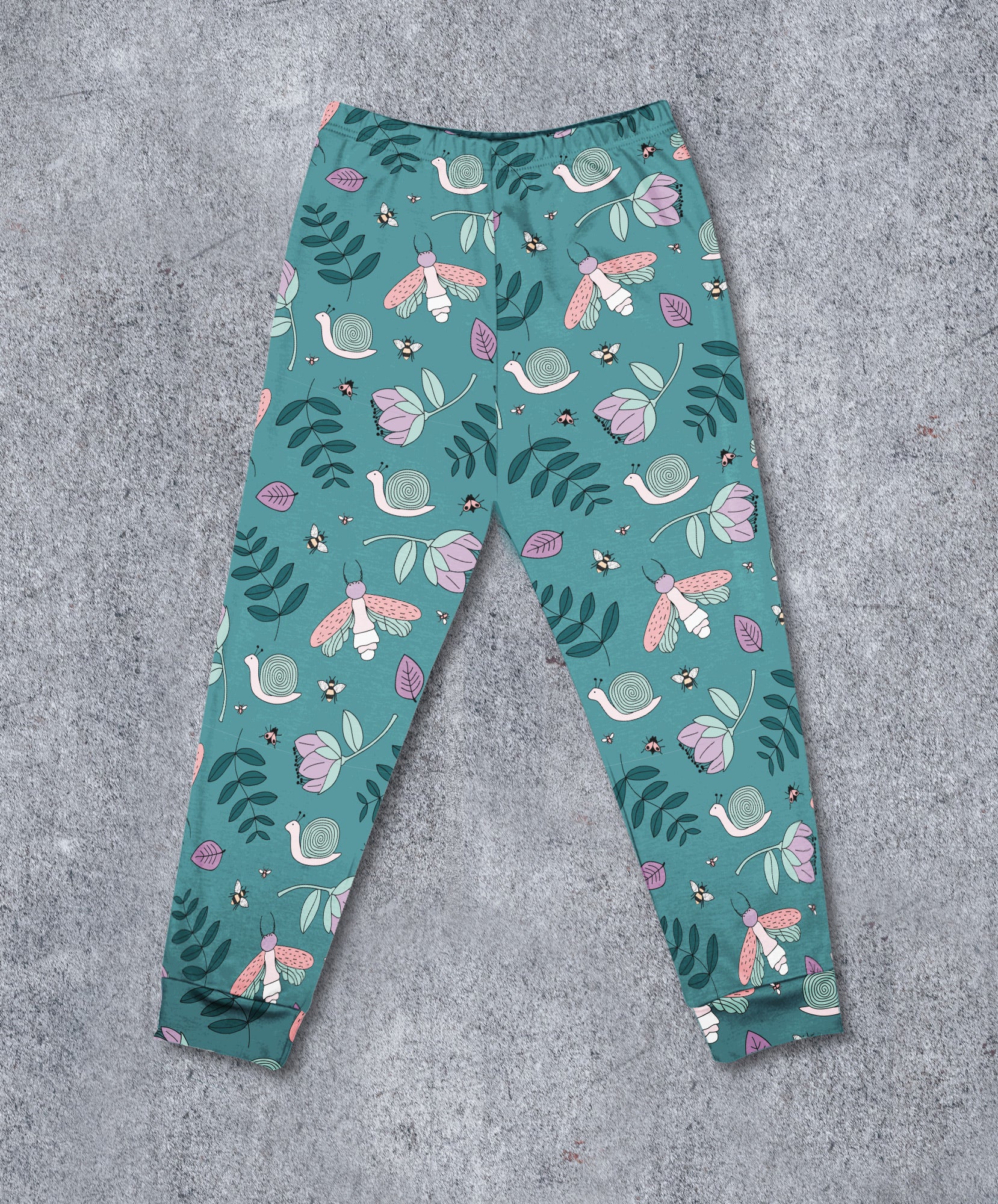 Teal Bug Life Children's Cotton Jersey Leggings