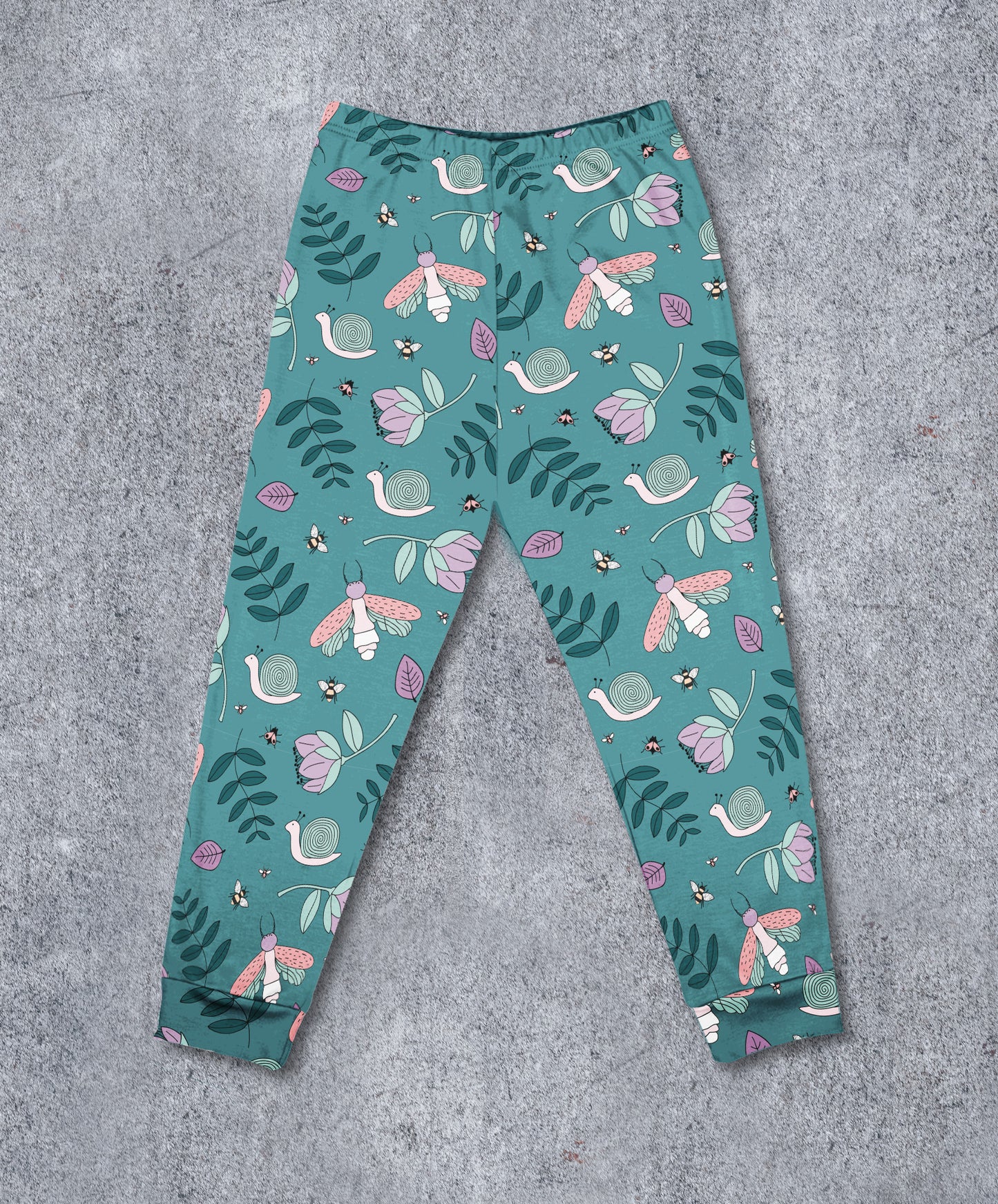 Teal Bug Life Children's Cotton Jersey Leggings