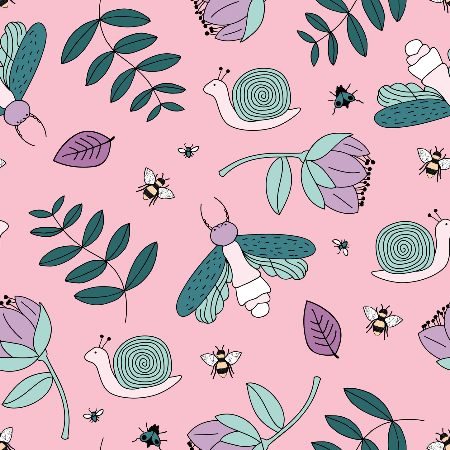 Pink Bug Life Children's Cotton Jersey Leggings