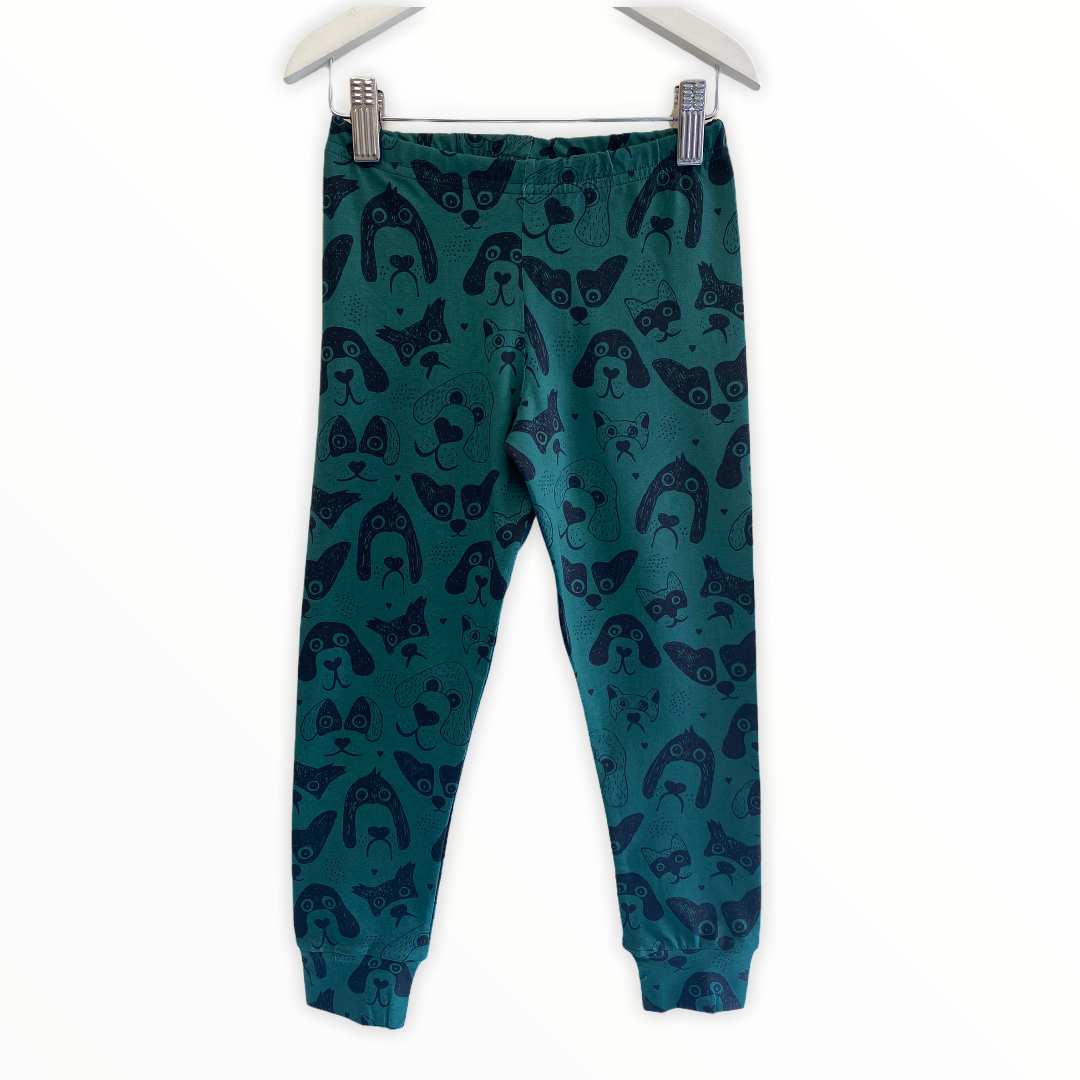 Teal Dogs Children's Cotton Jersey Leggings