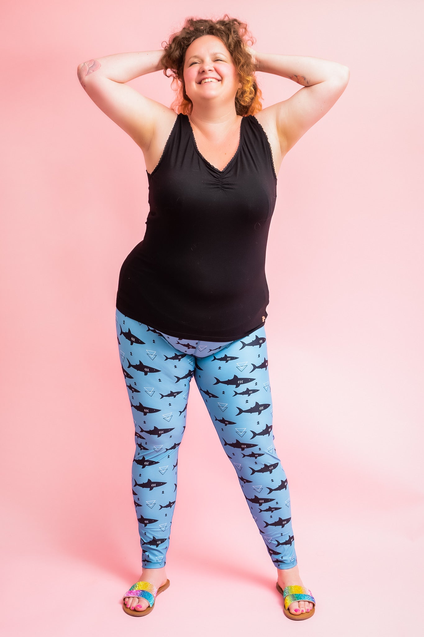 Geometric Shark Women’s Activewear Leggings Regular Length
