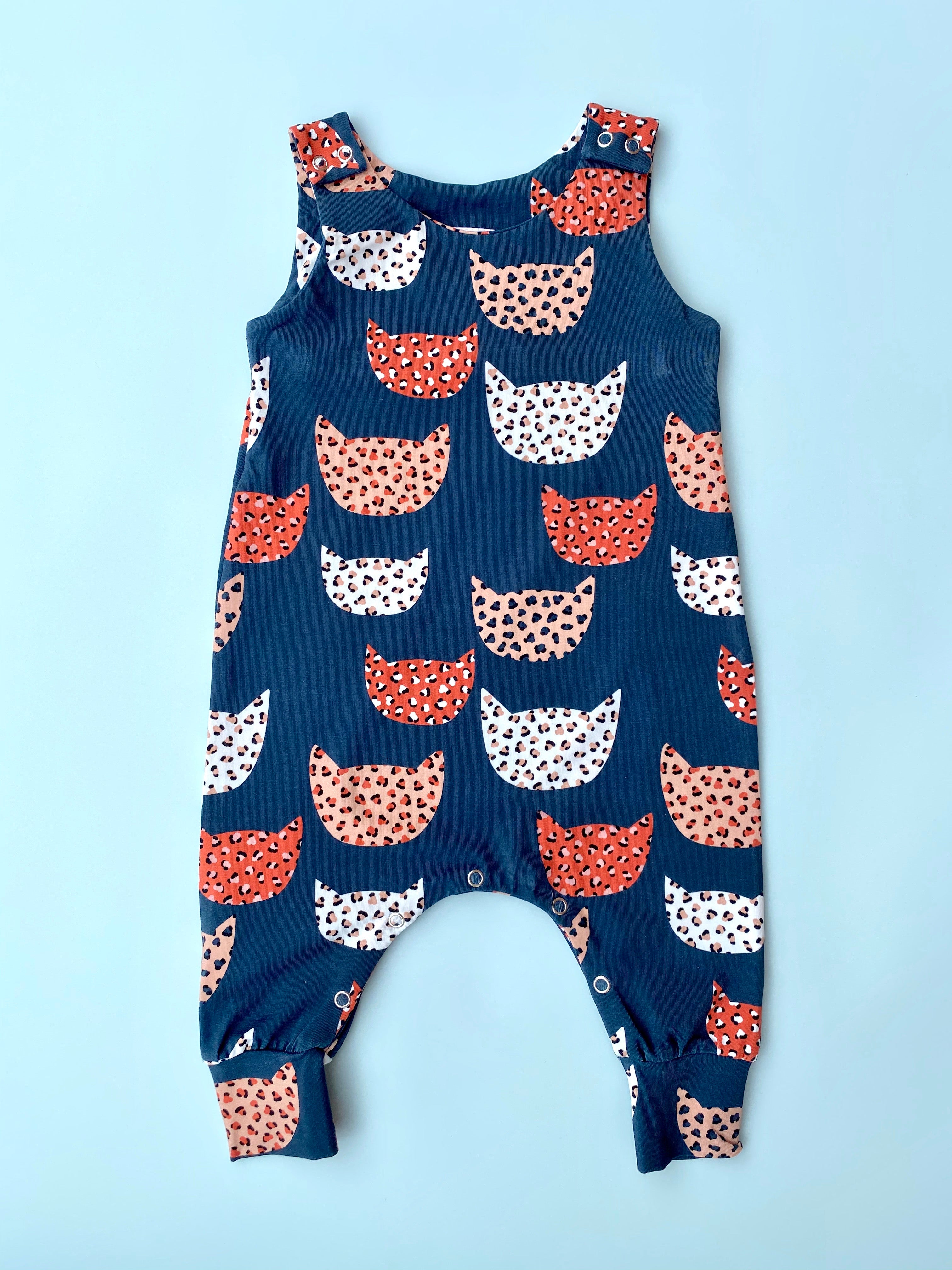 Leopard Cat Dungarees