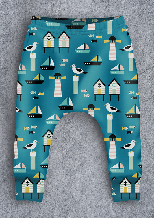 Beach Huts & Seagull Children's Cotton Jersey Leggings