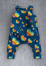 Rainbow Hearts Dungarees