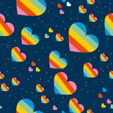 Rainbow Hearts Women's Active Shorts