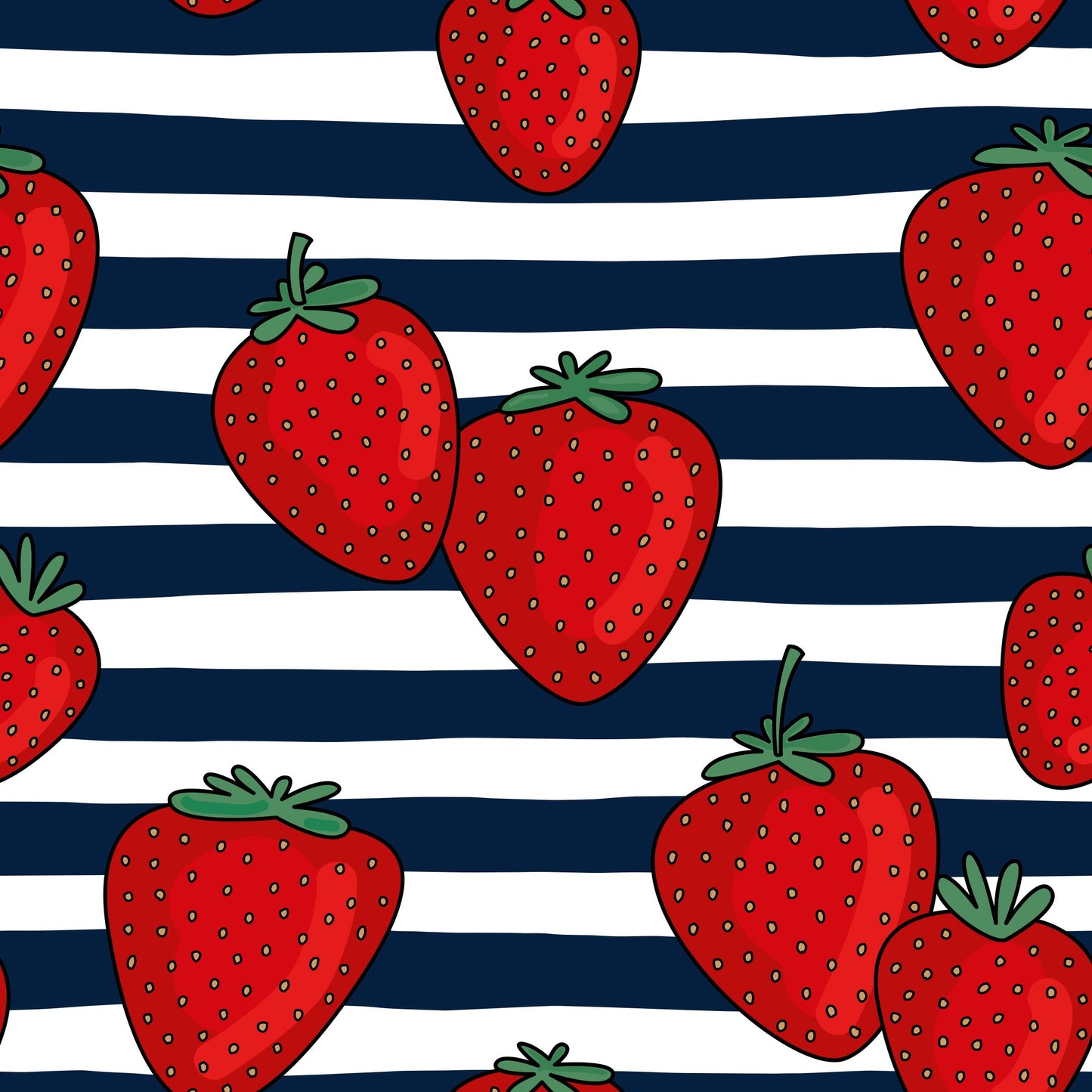 Strawberry & Stripes Children's Cotton Jersey Leggings